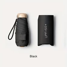 Siyah Kompakt 6 Telli Mini Katlanır Şemsiye