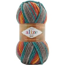 Alize Süperlanamaxi Batik5 Adet 7830 Kahveyeşil El Örgüipliği