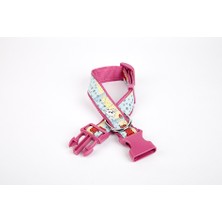 SHC4200 Pati Desenli Dokuma Köpek Boyun Tasması 3 cm x 36-60 cm Mor