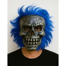 SHC4200 Wild Skull - Gümüş Kafatası Saçlı Iskelet Maske