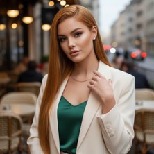 SHC4200 Gerçek Front Lace Tül Peruk / Düz / Bakır 70/75CM