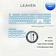 Leaven Mekanik Klavye Keycap -136 Tuşlu Kristal Yarı Saydam Mavi Tuş Takımı