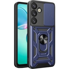 TE Dükkan Buğz Samsung Galaxy S26 Plus Pars Lens Yüzüklü Silikon - Lacivert