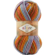 Alize Süperlana Maxi Batik 5 Adet 8020 Turunculu El Örgü Ipliği