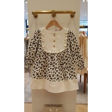 Kidzes Kız Çocuk Papatya Desenli Fisto Yakalı Müslin Elbise