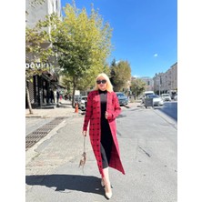 SHC4200 Triko Hırka Elbise Ikili Takım Kırmızısiyah