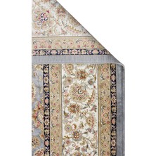 Akbel Halı Isfahan ISF 03 Gri Krem - Viskon Klasik Desenli Yüksek Kalite Sık Dokuma Makine Halsı