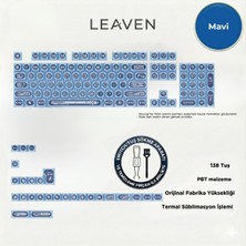Leaven Mekanik Klavye Keycap -136 Tuşlu Mavi Opal Tuş Takımı