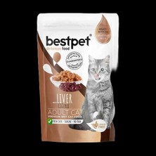 Bestpet Pouch Jöle Içinde Ciğerli Tahılsız Yetişkin Kedi Konservesi 85GR 6 Adet