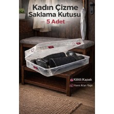 Loremp Kadın Çizme Saklama Kutusu – Kilitli Kapaklı, Hava Alan Şeffaf Çizme Kutusu 5 Adet
