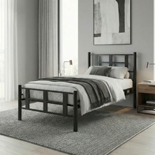 Decofer Karma Tek Kişilik Siyah Metal Karyola