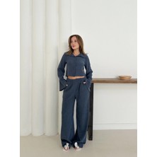 SHC4200 Gömlek Yaka Kaplama Düğmeli Takım Lacivert