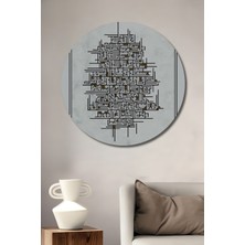 Teona Ahşap İslami Kufi Hat Sanatı Ahşap Tablo Yuvarlak Duvar Tablosu