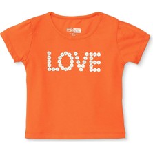 Hellobaby Hellobaby Kız Bebek Tshirt Bisiklet Yaka Kısa Kol