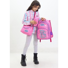 Neşeli Home Prenses Kedili 3'lü Kız Çocuk Okul Çanta Seti – (Sırt Çantası Termal Beslenme Kalemlik) Yeni Sezon