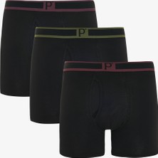 Penti Erkek Pamuklu 3lü Siyah Çok Renkli Boxer
