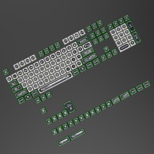 Leaven Mekanik Klavye Keycap -136 Tuşlu Yeşil-Beyaz Opal Tuş Takımı