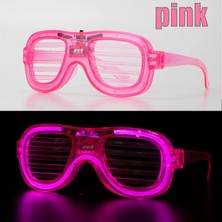 SHC4200 Pembe LED Işıklı Parti Gözlüğü - Neon Glow Şerit Gözlük 3 Modlu