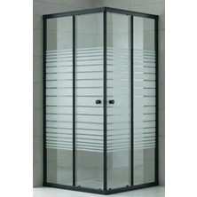 Durul Duşakabin Kare Siyah Profil Çizgili Cam