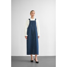 Molly Nelly Kadın Askılı Kot Tulum Salopet