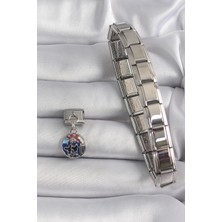 316L Çelik Gümüş Renk Sallantı Dünya Model Nomination Charm EB-53-VICE/(1395) 3931