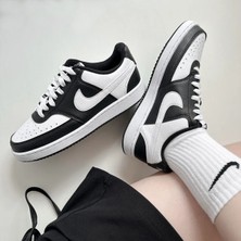 Nike Court Vision Lo Nn Womens Sneaker Kadın Günlük Spor Ayakkabı Siyah-Beyaz