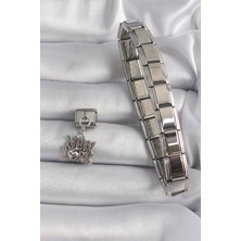 316L Çelik Gümüş Renk Sallantı New York Yazı Model Nomination Charm EB-53-VICE/(1395) 3932