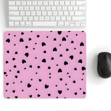 Pierrebella 18x22 Cm Desenli Mouse Pad Kalpli Baskılı Tasarımlı Mouse Pad,Ofis Aksesuarları, Midnight Heart