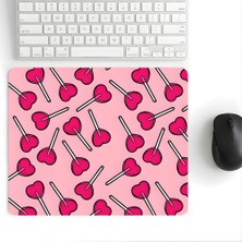 Pierrebella 18x22 Cm Desenli Mouse Pad Kalpli Şeker Baskılı Tasarımlı Mouse Pad,Ofis Aksesuarları Candy Pops