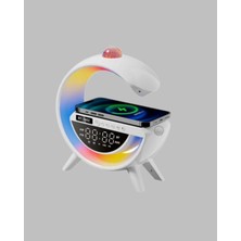 SARVONA Dijital Saatli Kablosuz Şarj Destekli Rgb LED Işıklı Bluetooth Ses Sistemi