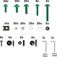 Gp Kompozit Universal 195 Parça Racing Motosiklet Kaporta Grenaj Vida Seti Yeşil