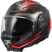 Ls2 Advant 2 Astral Kırmızı Çene Açılır Motosiklet Kaskı KPA Dış Kabuk ve Gelişmiş Havalandırma