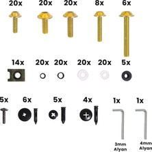 Gp Kompozit Universal 195 Parça Racing Motosiklet Kaporta Grenaj Vida Seti Altın