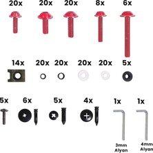 Gp Kompozit Universal 195 Parça Racing Motosiklet Kaporta Grenaj Vida Seti Kırmızı