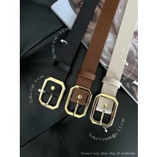 Fiori 3'lü Köşeli Toka Kadın Kemeri, Pantolon Kemeri, Ceket Kemeri, Elbise Kemeri