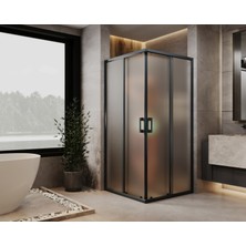 Monaqua Arteko Duşakabin Kare - Antrasit profil - Satine Buzlu 5mm Temperli Cam