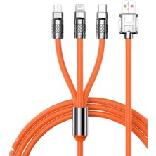 SARVONA 3 In 1 Süper Hızlı Şarj Kablosu Android ve Ios Uyumlu Silikon Şarj Kablosu