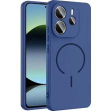 Alan Tech Redmi Note 14 4g Kılıf M-Safe Şarj Özellikli Zore Meta Kapak - Lacivert