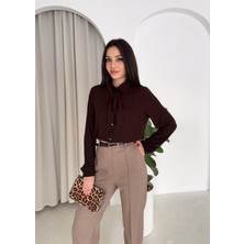 Vuntal Kravatlı Metal Düğmeli Şık Gömlek