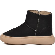 Ayakmod Siyah Süet Cırtlı Unisex Çocuk Bot 823760 P