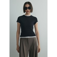 Suud Collection Siyah Skinny Fit Basic Tişört