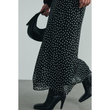 Suud Collection Siyah Miranda Şifon Midi Etek