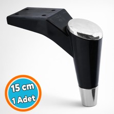 Nzb Mobilya Kanepe Sehpa Tv Ünitesi Koltuk Ayağı 15 cm Siyah Krom Baza Ayakları