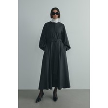 Suud Collection Füme Kaia Düğmeli Maxi Elbise