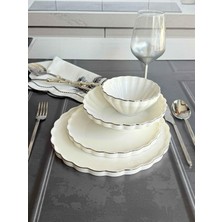 Rossev Yemek Takımı Twıst Silver 24 Parça 6 Kişilik