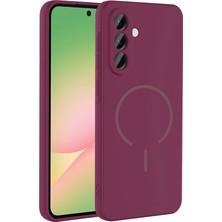 Alan Tech Galaxy A26 Kılıf M-Safe Şarj Özellikli Zore Meta Kapak - Mürdüm