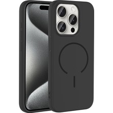 Alan Tech iPhone 15 Pro Max Kılıf M-Safe Şarj Özellikli Zore Meta Kapak - Siyah
