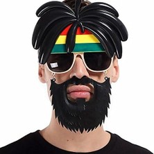 Pazarcan Rasta Peruklu Rasta Sakallı Bob Marley Bıyıklı Parti Gözlüğü 27X18 cm