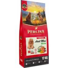 Perlina Yetişkin Küçük Irk Köpek Maması, Balıklı, 12 Kg,%80 Hayvansal Protein