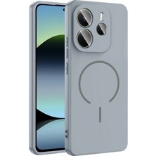 Alan Tech Redmi Note 14 4g Kılıf M-Safe Şarj Özellikli Zore Meta Kapak - Titanyum-Gri